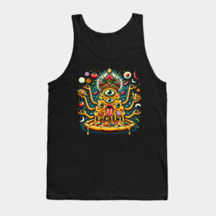 Dizza deity, Funny Pizza Lover Artwork Tank Top