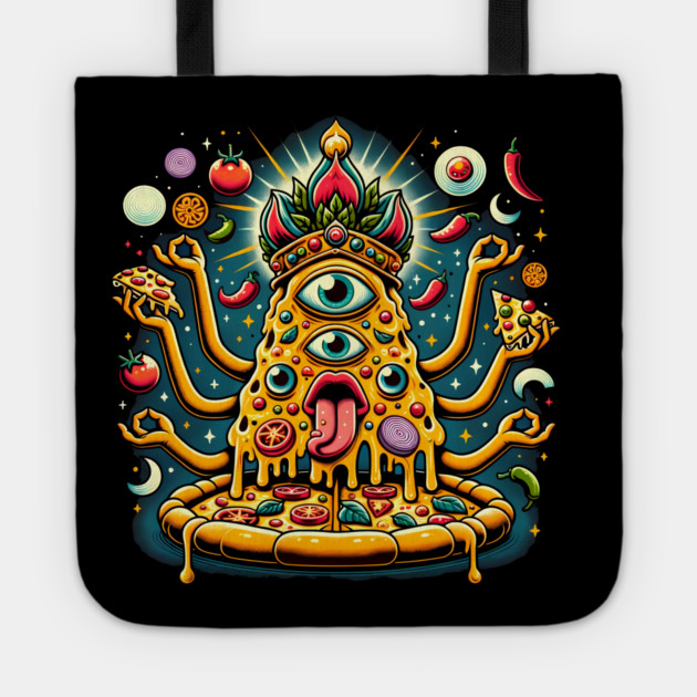 Dizza deity, Funny Pizza Lover Artwork Tote by logiamerch