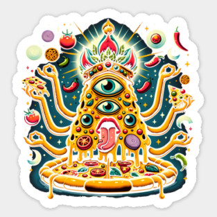 Dizza deity, Funny Pizza Lover Artwork Sticker