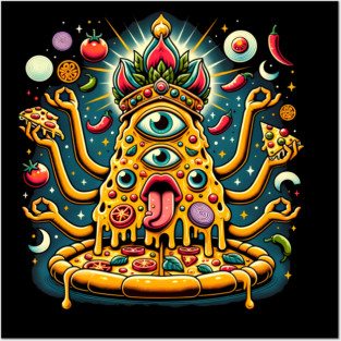 Dizza deity, Funny Pizza Lover Artwork Posters and Art