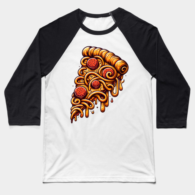 Pizza Artwork for Pizza lover Baseball T-Shirt by logiamerch