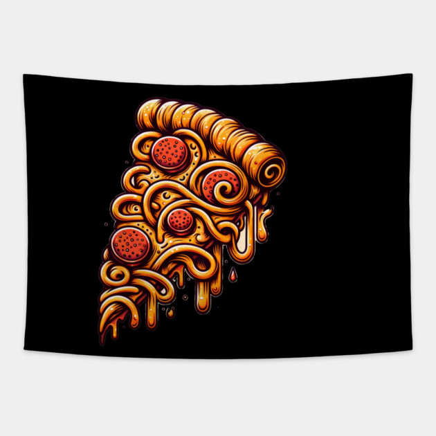 Pizza Artwork for Pizza lover Tapestry by logiamerch