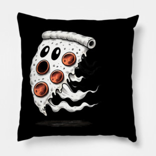 Funny Pizza Ghost Halloween Pillow