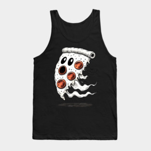 Funny Pizza Ghost Halloween Tank Top