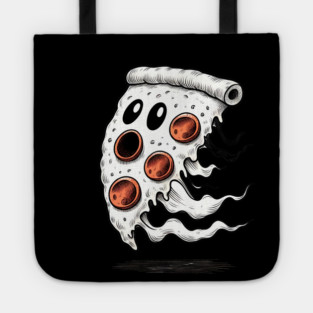 Funny Pizza Ghost Halloween Tote