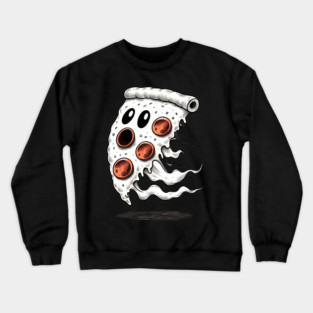 Funny Pizza Ghost Halloween Crewneck Sweatshirt