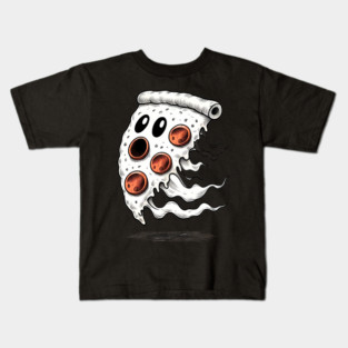Funny Pizza Ghost Halloween Kids T-Shirt