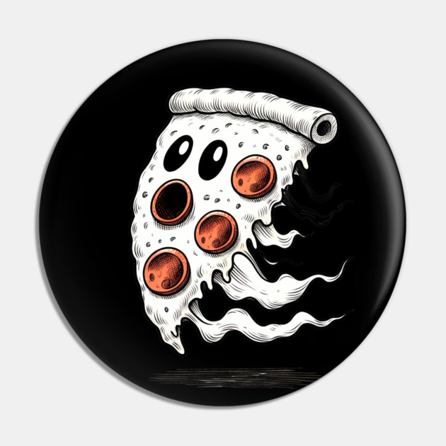 Funny Pizza Ghost Halloween Pin by logiamerch