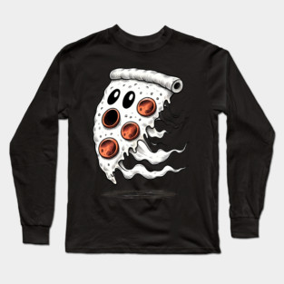 Funny Pizza Ghost Halloween Long Sleeve T-Shirt