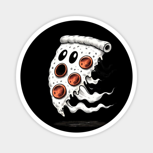 Funny Pizza Ghost Halloween Magnet by logiamerch