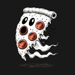 Funny Pizza Ghost Halloween T-Shirt
