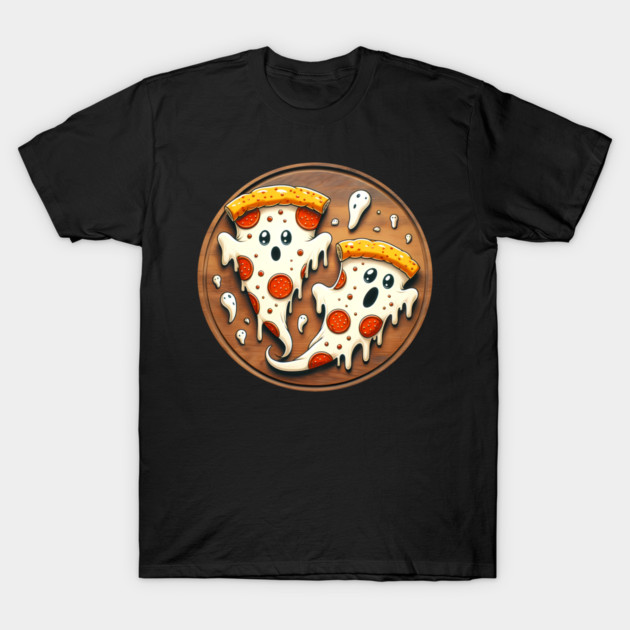 Funny Pizza Ghost Halloween T-Shirt by logiamerch