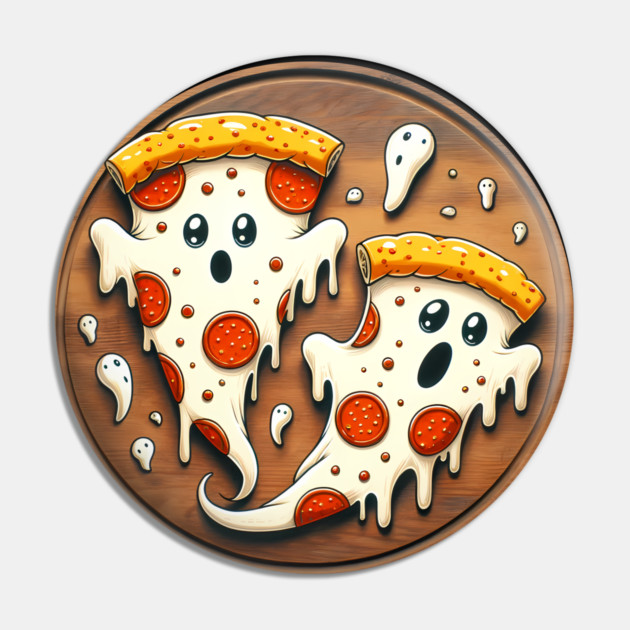 Funny Pizza Ghost Halloween Pin by logiamerch