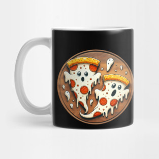 Funny Pizza Ghost Halloween Mug