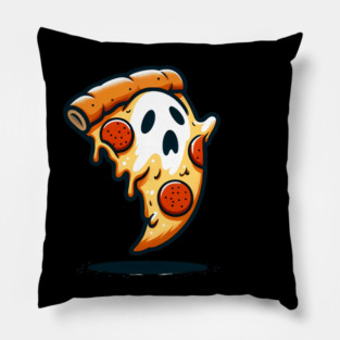 Funny Pizza Ghost Halloween Pillow