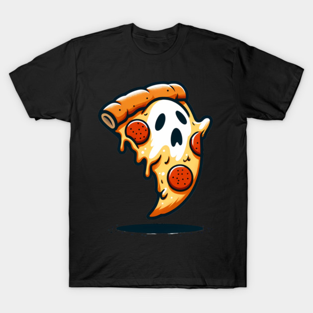 Funny Pizza Ghost Halloween T-Shirt by logiamerch