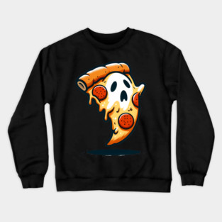Funny Pizza Ghost Halloween Crewneck Sweatshirt