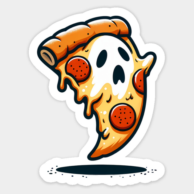 Funny Pizza Ghost Halloween Sticker by logiamerch