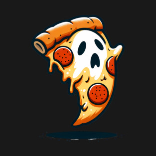 Funny Pizza Ghost Halloween T-Shirt
