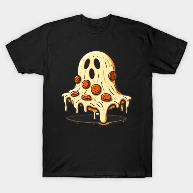 Funny Pizza Ghost Halloween T-Shirt by logiamerch