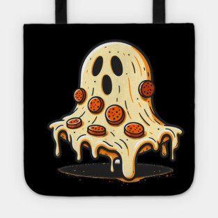 Funny Pizza Ghost Halloween Tote