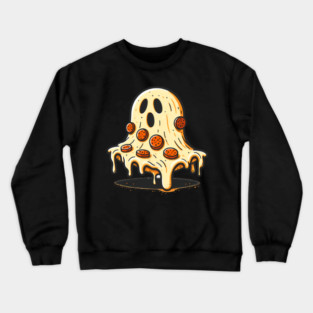 Funny Pizza Ghost Halloween Crewneck Sweatshirt