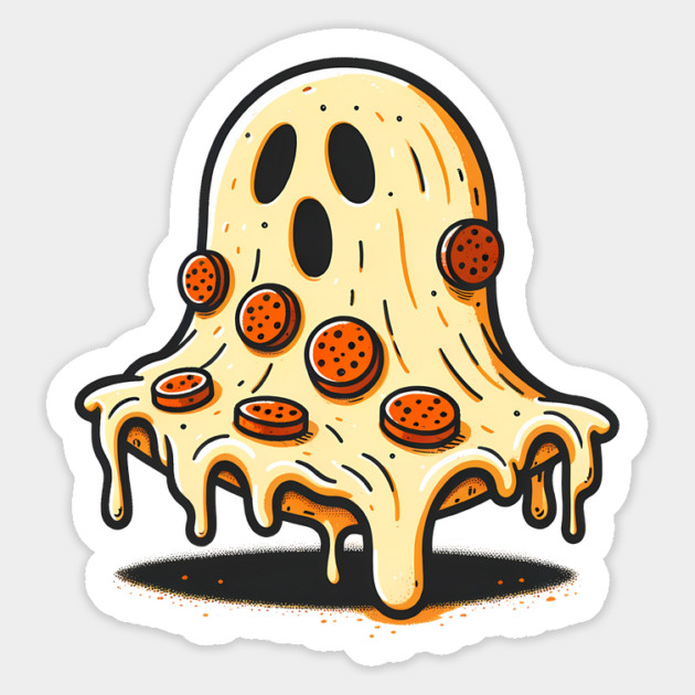 Funny Pizza Ghost Halloween Magnet by logiamerch
