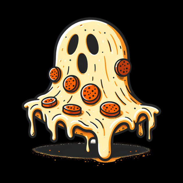Funny Pizza Ghost Halloween by logiamerch