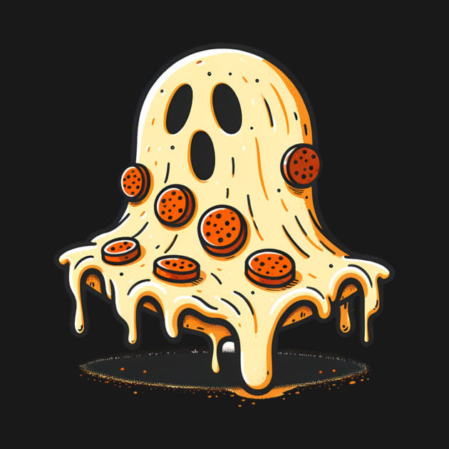 Funny Pizza Ghost Halloween by logiamerch