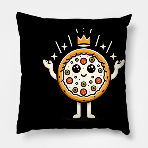 Funny Pizza king, Pizza Lover Pillow by logiamerch