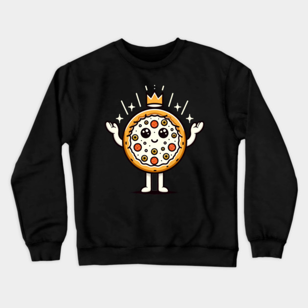Funny Pizza king, Pizza Lover Crewneck Sweatshirt by logiamerch