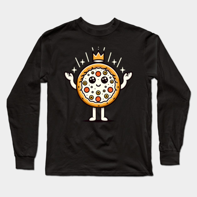 Funny Pizza king, Pizza Lover Long Sleeve T-Shirt by logiamerch
