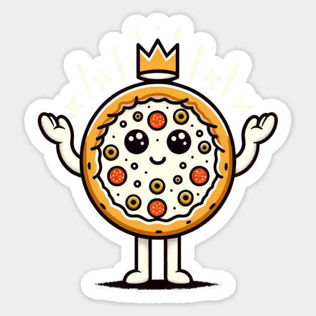 Funny Pizza king, Pizza Lover Sticker by logiamerch