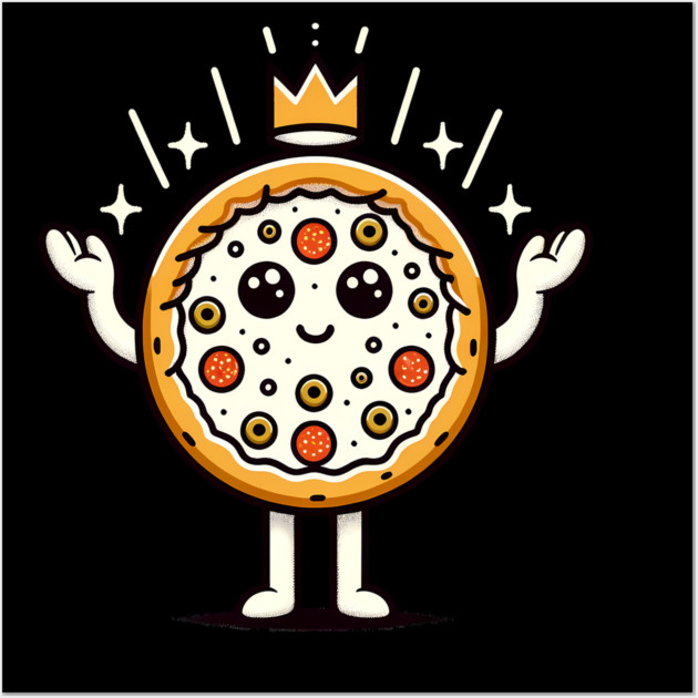 Funny Pizza king, Pizza Lover Wall Art by logiamerch