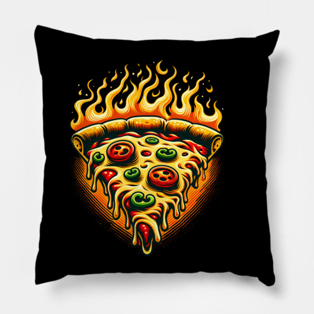 Faming Hot Spicy Pizza Lover Pillow by logiamerch