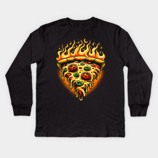 Faming Hot Spicy Pizza Lover Kids Long Sleeve T-Shirt