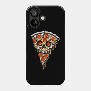 Pizza Skull Face, Funny Pizza Lover, Halloween Phone Case