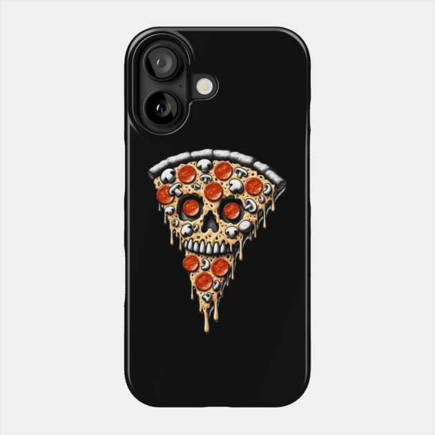 Pizza Skull Face, Funny Pizza Lover, Halloween Phone Case by logiamerch