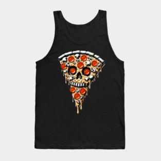 Pizza Skull Face, Funny Pizza Lover, Halloween Tank Top