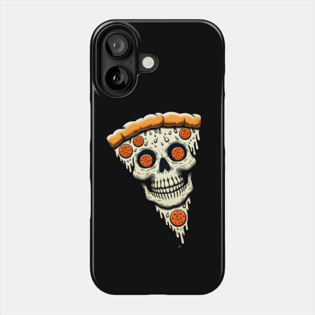 Pizza Skull Face, Funny Pizza Lover, Halloween Phone Case by logiamerch