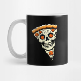 Pizza Skull Face, Funny Pizza Lover, Halloween Mug