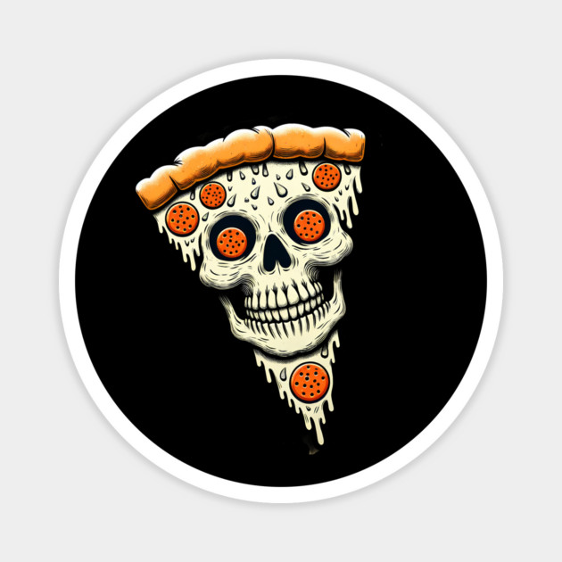 Pizza Skull Face, Funny Pizza Lover, Halloween Magnet by logiamerch