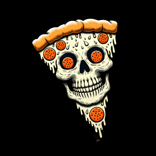 Pizza Skull Face, Funny Pizza Lover, Halloween by logiamerch