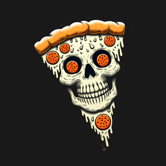 Pizza Skull Face, Funny Pizza Lover, Halloween by logiamerch