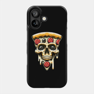 Pizza Skull Face, Funny Pizza Lover, Halloween Phone Case