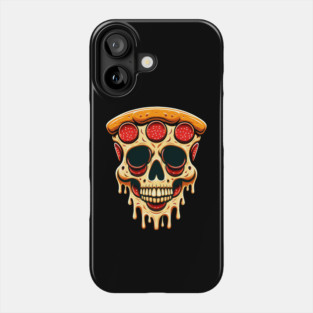 Pizza Skull Face, Funny Pizza Lover, Halloween Phone Case