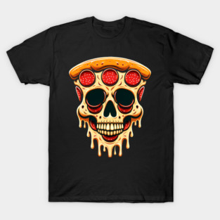 Pizza Skull Face, Funny Pizza Lover, Halloween T-Shirt