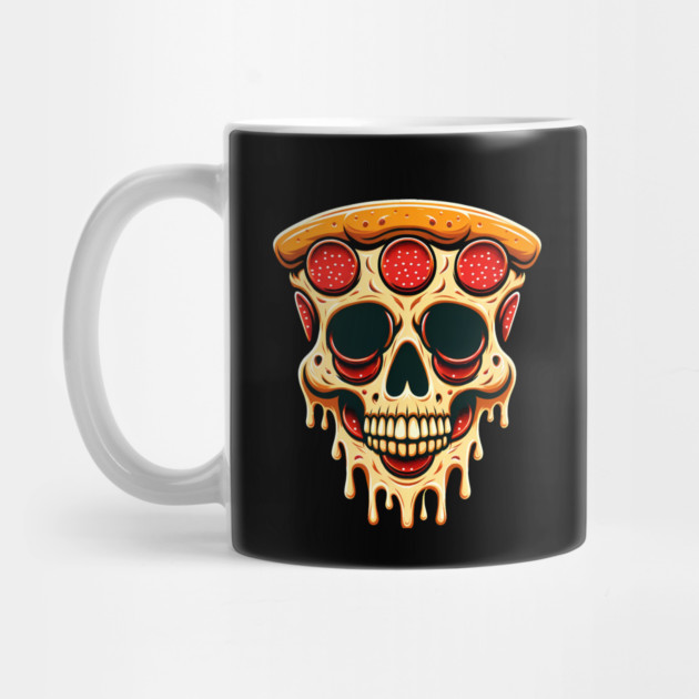 Pizza Skull Face, Funny Pizza Lover, Halloween by logiamerch