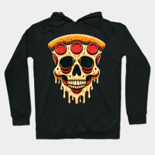 Pizza Skull Face, Funny Pizza Lover, Halloween Hoodie