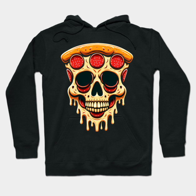 Pizza Skull Face, Funny Pizza Lover, Halloween Hoodie by logiamerch